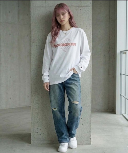 ROCAWEAR(ロカウェア)の「ROCAWEAR/ロカウェア FEDED LOGO PRINT L/T(CN)(Tシャツ/カットソー・メンズ・ホワイト/ブラック・SMALL/LARGE/MEDIUM/X-LARGE)」の13枚目の写真