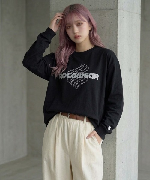ROCAWEAR(ロカウェア)の「ROCAWEAR/ロカウェア FEDED LOGO PRINT L/T(CN)(Tシャツ/カットソー・メンズ・ホワイト/ブラック・SMALL/LARGE/MEDIUM/X-LARGE)」の22枚目の写真
