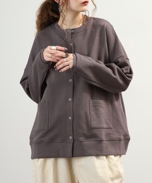 コットンミニ裏毛ワイドカーディガン 長袖
