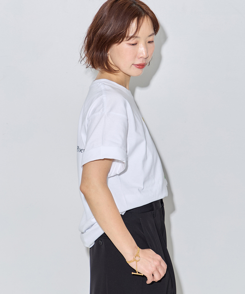 journal standard L'essage（ジャーナルスタンダードレサージュ）の「POETMEETS DUBWISE LOST AND FOUND Tシャツ（Tシャツ/カットソー・レディース・ホワイト/ブラック・FREE）」の13枚目の写真