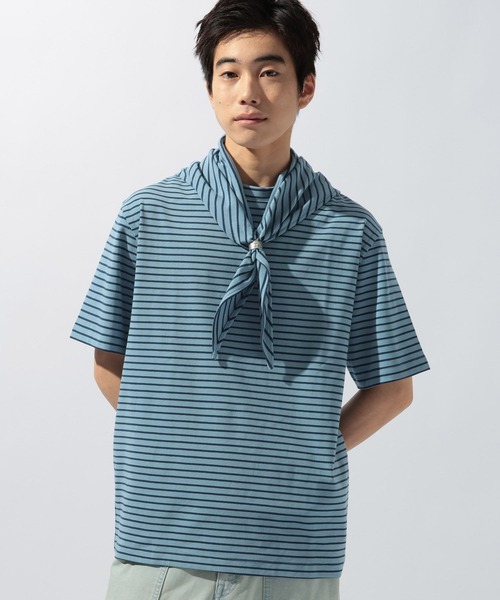 niko and...(ニコアンド)の「スカーフ付きボーダーTシャツ(Tシャツ/カットソー・メンズ・ブルー/オフホワイト/ベージュ・LARGE/MEDIUM)」の22枚目の写真