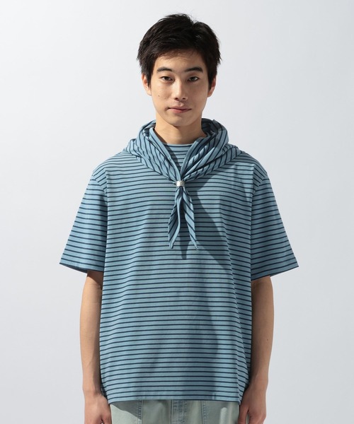 niko and...(ニコアンド)の「スカーフ付きボーダーTシャツ(Tシャツ/カットソー・メンズ・ブルー/オフホワイト/ベージュ・LARGE/MEDIUM)」の20枚目の写真