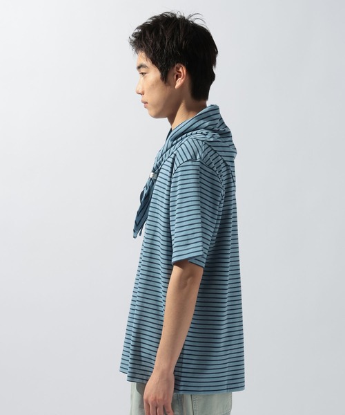 niko and...(ニコアンド)の「スカーフ付きボーダーTシャツ(Tシャツ/カットソー・メンズ・ブルー/オフホワイト/ベージュ・LARGE/MEDIUM)」の21枚目の写真