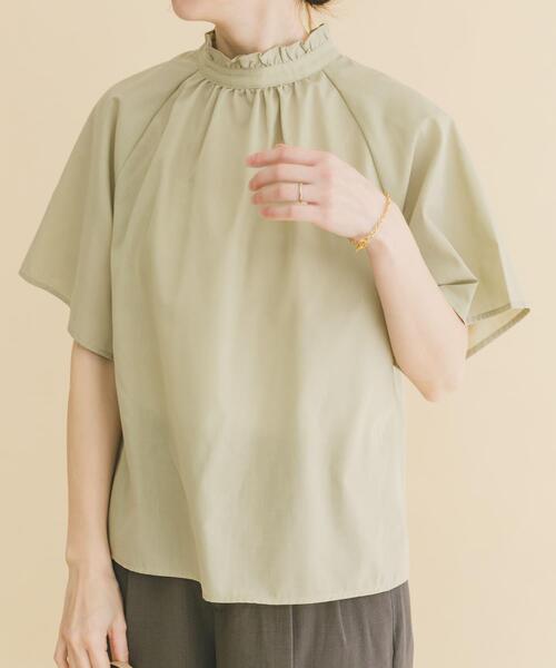 ITEMS URBANRESEARCH(アイテムズ アーバンリサーチ)の「フリルネックブラウス(シャツ/ブラウス・レディース・グリーン系その他/ブラック/ホワイト・FREE)」の3枚目の写真
