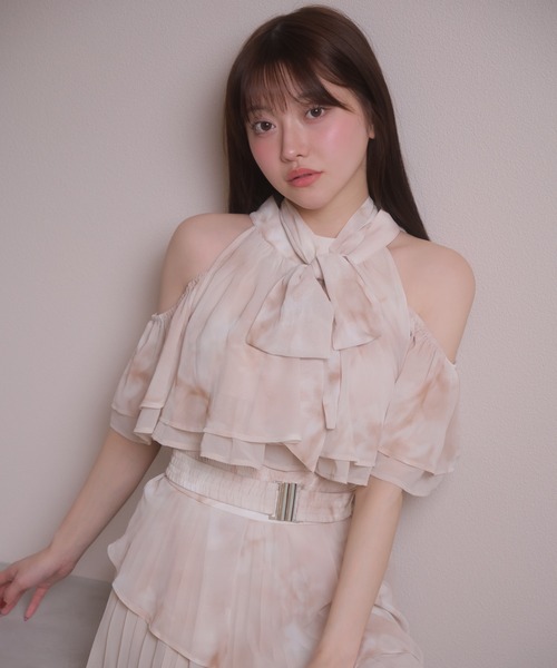 LIPSERVICE（リップサービス）の「2wayリボンティアードブラウス（シャツ/ブラウス・レディース・その他2/アイボリー/ブラック・FREE）」の3枚目の写真