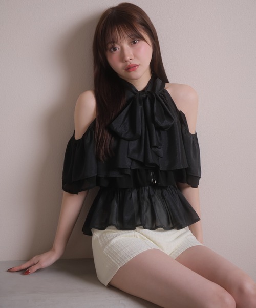 LIPSERVICE（リップサービス）の「2wayリボンティアードブラウス（シャツ/ブラウス・レディース・その他2/アイボリー/ブラック・FREE）」の20枚目の写真