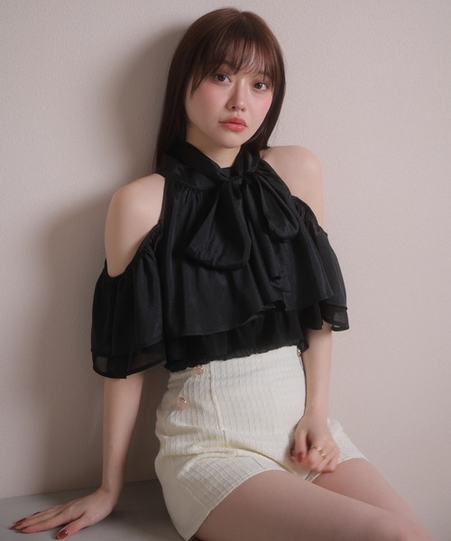 LIPSERVICE（リップサービス）の「2wayリボンティアードブラウス（シャツ/ブラウス・レディース・その他2/アイボリー/ブラック・FREE）」の18枚目の写真