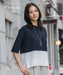 クルーネック五分袖ニット≪WEB限定サイズ11号/WEB限定カラーあり/洗える≫