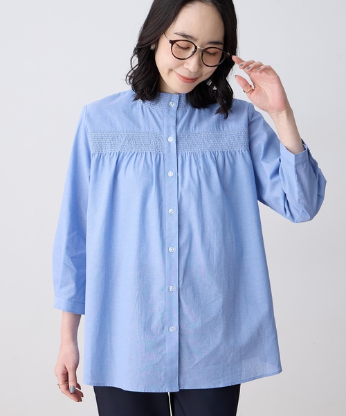 DECOY SINCE 1981（デコイシンスイチキュウハチイチ）の「シャンブレー刺しゅうブラウス（シャツ/ブラウス・レディース・ブルー/ネイビー・9号/11号/13号）」の3枚目の写真