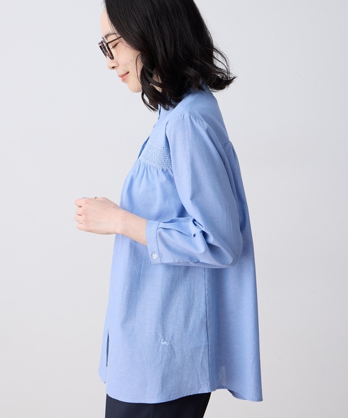 DECOY SINCE 1981（デコイシンスイチキュウハチイチ）の「シャンブレー刺しゅうブラウス（シャツ/ブラウス・レディース・ブルー/ネイビー・9号/11号/13号）」の4枚目の写真