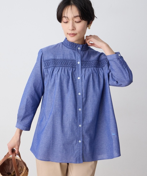 DECOY SINCE 1981（デコイシンスイチキュウハチイチ）の「シャンブレー刺しゅうブラウス（シャツ/ブラウス・レディース・ブルー/ネイビー・9号/11号/13号）」の6枚目の写真