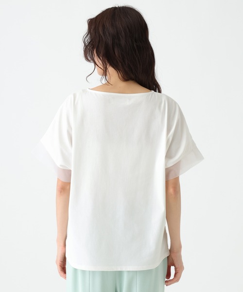 Elura（エルーラ）の「≪接触冷感≫異素材コンビフレンチT≪接触冷感≫/670097（Tシャツ/カットソー・レディース・ブラック/ホワイト/ダークブラウン・FREE）」の15枚目の写真