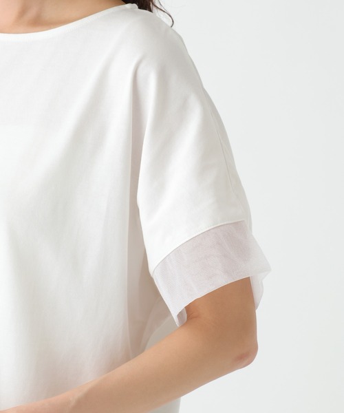 Elura（エルーラ）の「≪接触冷感≫異素材コンビフレンチT≪接触冷感≫/670097（Tシャツ/カットソー・レディース・ブラック/ホワイト/ダークブラウン・FREE）」の18枚目の写真