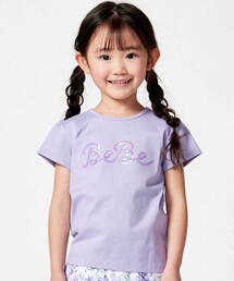 BeBe | クリアスパンコールロゴ天竺半袖Tシャツ(100~150cm)(Tシャツ/カットソー)