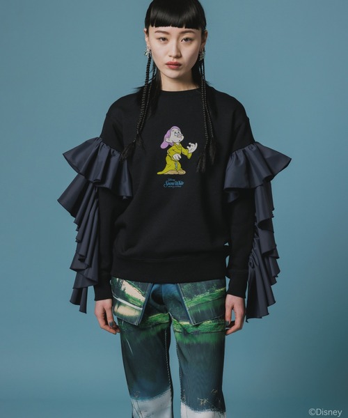 L.H.P（エルエイチピー）の「NON TOKYO/ノントーキョー/フリルスリーブプルオーバースウェット（スウェット・レディース・グレー/ブラック・F）」の2枚目の写真