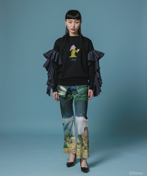 L.H.P（エルエイチピー）の「NON TOKYO/ノントーキョー/フリルスリーブプルオーバースウェット（スウェット・レディース・グレー/ブラック・F）」の3枚目の写真