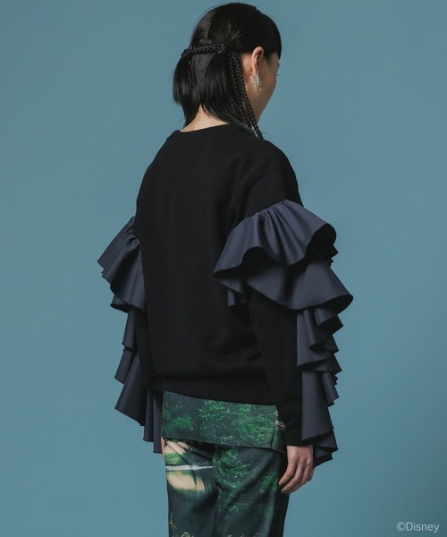 L.H.P（エルエイチピー）の「NON TOKYO/ノントーキョー/フリルスリーブプルオーバースウェット（スウェット・レディース・グレー/ブラック・F）」の5枚目の写真