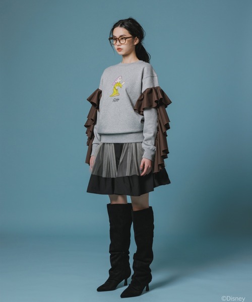 L.H.P（エルエイチピー）の「NON TOKYO/ノントーキョー/フリルスリーブプルオーバースウェット（スウェット・レディース・グレー/ブラック・F）」の9枚目の写真