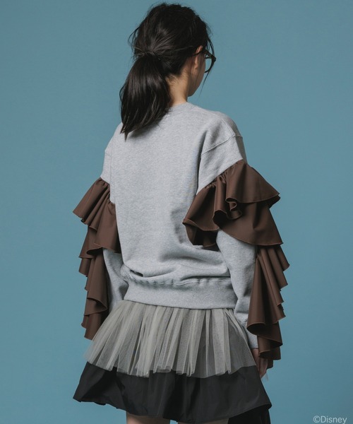 L.H.P（エルエイチピー）の「NON TOKYO/ノントーキョー/フリルスリーブプルオーバースウェット（スウェット・レディース・グレー/ブラック・F）」の12枚目の写真