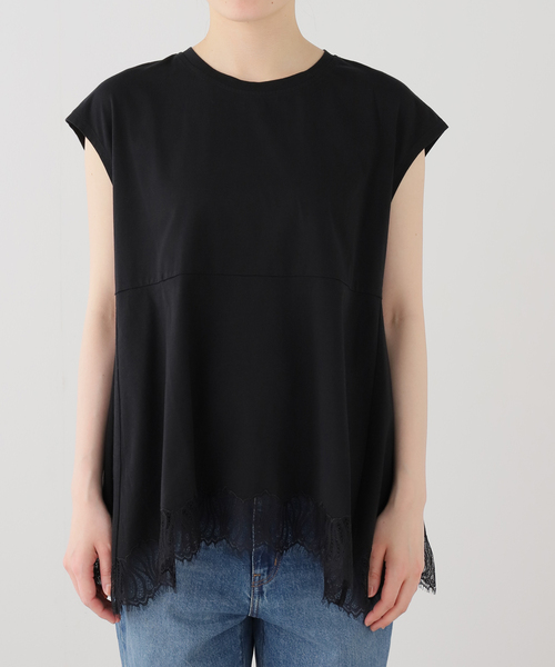 La TOTALITE(ラトータリテ)の「【洗える】CHIGNON/シニヨン レースフレンチカットソー(Tシャツ/カットソー・レディース・ホワイト/ブラック・FREE)」の10枚目の写真