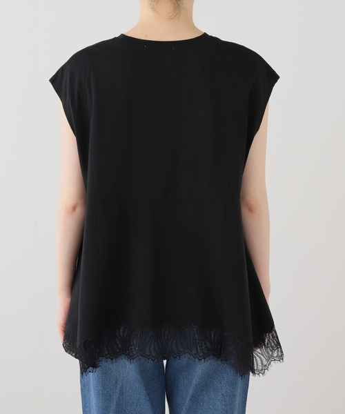 La TOTALITE(ラトータリテ)の「【洗える】CHIGNON/シニヨン レースフレンチカットソー(Tシャツ/カットソー・レディース・ホワイト/ブラック・FREE)」の12枚目の写真