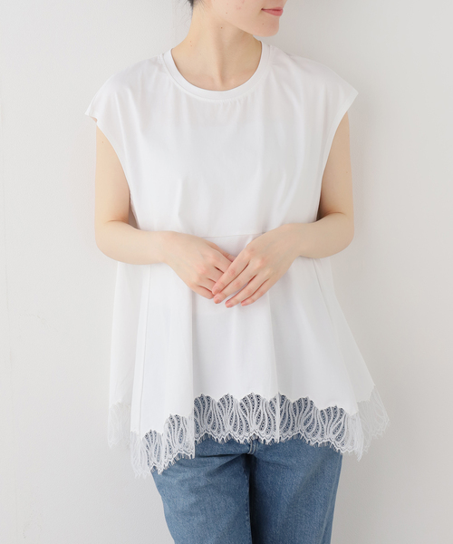 La TOTALITE(ラトータリテ)の「【洗える】CHIGNON/シニヨン レースフレンチカットソー(Tシャツ/カットソー・レディース・ホワイト/ブラック・FREE)」の19枚目の写真