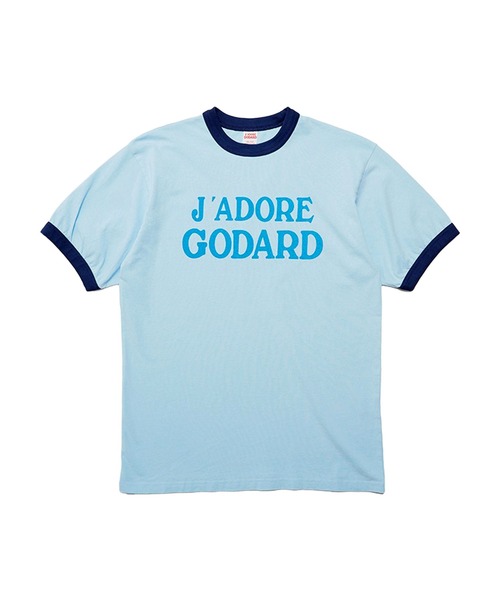 bonjour records(ボンジュールレコーズ)の「Godard Haberdashery/ゴダール・ハバダッシェリー Jadore Godard T-Shirt(Tシャツ/カットソー・レディース・サックスブルー/ピンク・X-SMALL/S)」の3枚目の写真