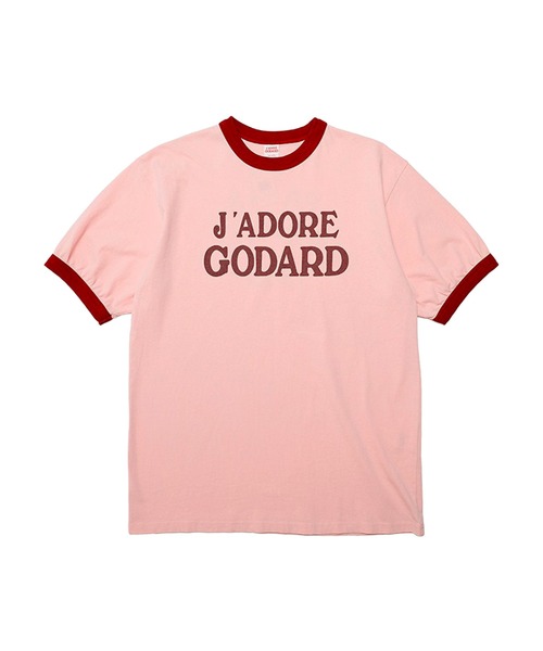 bonjour records(ボンジュールレコーズ)の「Godard Haberdashery/ゴダール・ハバダッシェリー Jadore Godard T-Shirt(Tシャツ/カットソー・レディース・サックスブルー/ピンク・X-SMALL/S)」の4枚目の写真