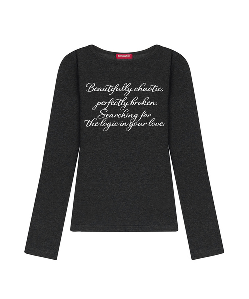 KITSCH&KISS(キッチアンドキス)の「BEAUTIFULLY シースルーロングスリーブ (SSGKNK-102)(Tシャツ/カットソー・レディース・アイボリー/チャコールグレー/ライトグレー・FREE)」の2枚目の写真