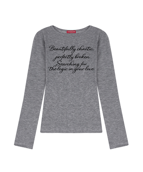 KITSCH&KISS(キッチアンドキス)の「BEAUTIFULLY シースルーロングスリーブ (SSGKNK-102)(Tシャツ/カットソー・レディース・アイボリー/チャコールグレー/ライトグレー・FREE)」の3枚目の写真