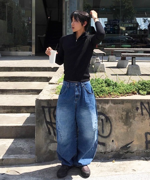 NOWLE(ノウル)の「【NOWLE】タイトフィット ハーフジップ ラグラン リブ ロンT(Tシャツ/カットソー・メンズ・グレー/ブラック・X-LARGE/LARGE/MEDIUM)」の22枚目の写真