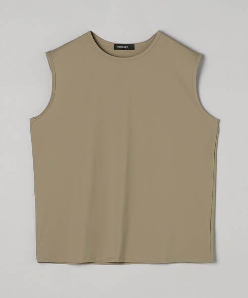 RONEL(ロネル)の「【RONEL】(接触冷感・UVカット)ラッシュノースリーブトップス(Tシャツ/カットソー・レディース・モカ/オフホワイト/ダークグリーン・FREE)」の16枚目の写真