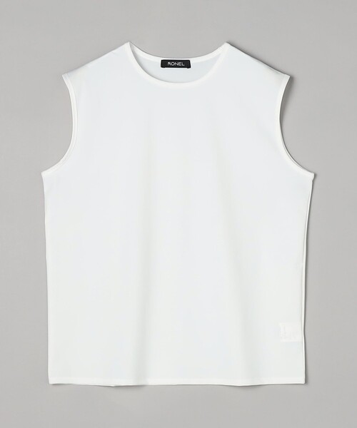RONEL(ロネル)の「【RONEL】(接触冷感・UVカット)ラッシュノースリーブトップス(Tシャツ/カットソー・レディース・モカ/オフホワイト/ダークグリーン・FREE)」の22枚目の写真