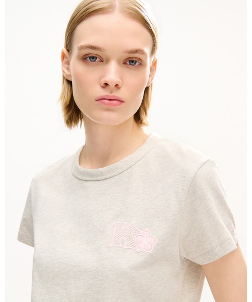 KENZO(ケンゾー)の「'KENZO Paris Emblem' エンブロイダリー スモール フィット Tシャツ イン コットン(Tシャツ/カットソー・レディース・グレー系その他・MEDIUM/SMALL/X-SMALL)」の1枚目の写真