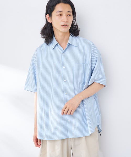 B.C STOCK(ベーセーストック)の「アソートオーバーシャツ ショートスリーブ(シャツ/ブラウス・メンズ・イエロー/ブルー/ライトブルー/ホワイト×ホワイト・FREE)」の10枚目の写真