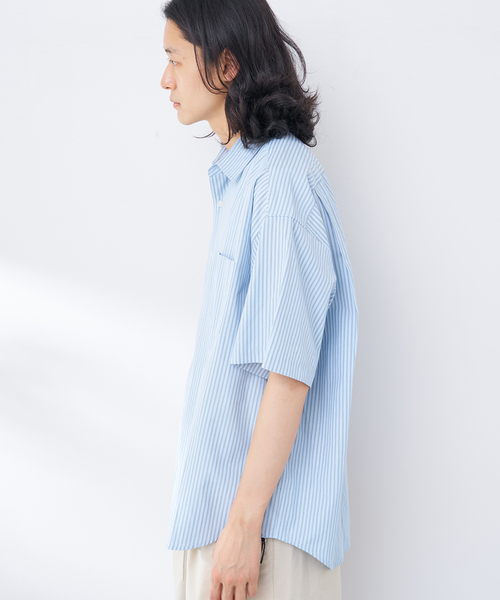 B.C STOCK(ベーセーストック)の「アソートオーバーシャツ ショートスリーブ(シャツ/ブラウス・メンズ・イエロー/ブルー/ライトブルー/ホワイト×ホワイト・FREE)」の11枚目の写真