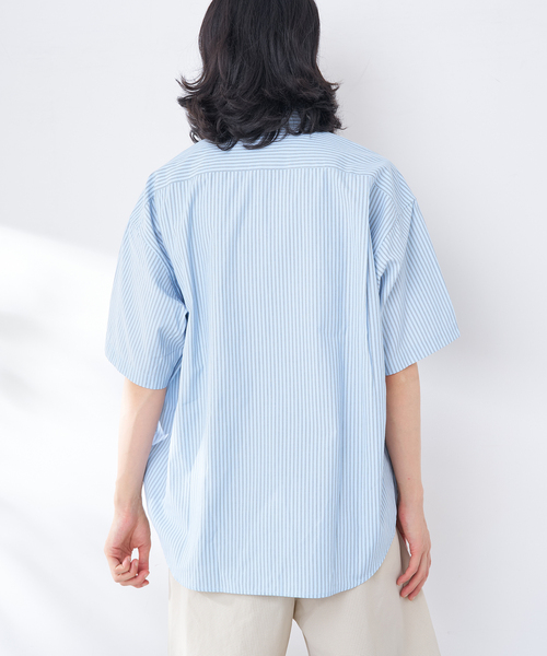 B.C STOCK(ベーセーストック)の「アソートオーバーシャツ ショートスリーブ(シャツ/ブラウス・メンズ・イエロー/ブルー/ライトブルー/ホワイト×ホワイト・FREE)」の12枚目の写真