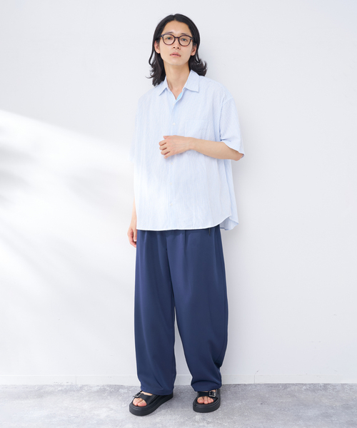 B.C STOCK(ベーセーストック)の「アソートオーバーシャツ ショートスリーブ(シャツ/ブラウス・メンズ・イエロー/ブルー/ライトブルー/ホワイト×ホワイト・FREE)」の13枚目の写真