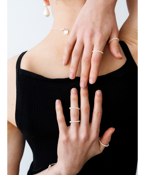 LOVE ME MONSTER（ラブミーモンスター）の「[3 SET] Tini Gems Rings_2COL (L261MRI020)（リング・レディース・ブラック/ホワイト・A/B）」の5枚目の写真