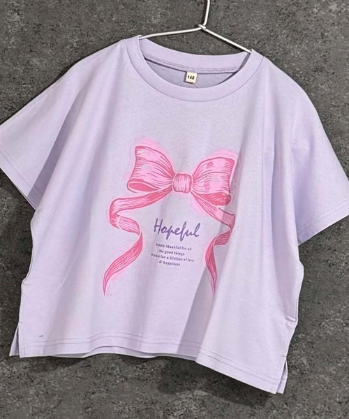 セール】プリント半袖ビッグシルエットクロップド丈Tシャツ（62535