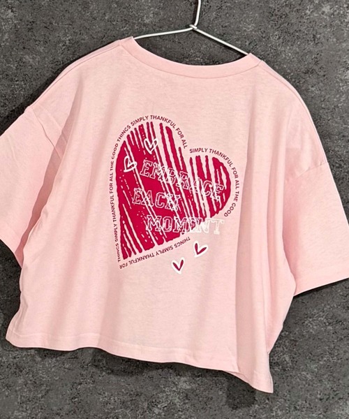 セール】プリント半袖ビッグシルエットクロップド丈Tシャツ（62535