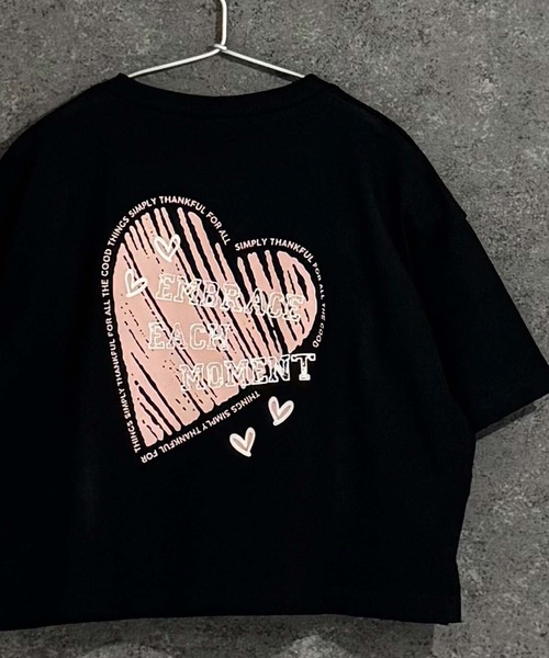 セール】プリント半袖ビッグシルエットクロップド丈Tシャツ（62535