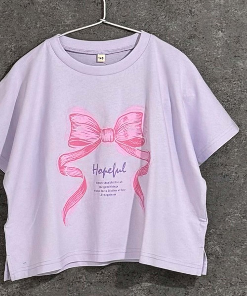 セール】プリント半袖ビッグシルエットクロップド丈Tシャツ（62535