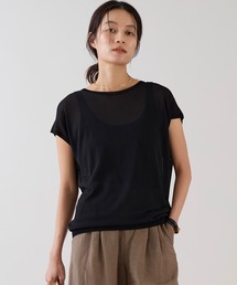 【marmors】 バックタックフレンチスリーブニット〈アンサンブル対応〉