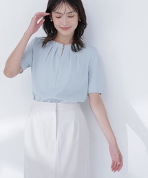 NATURAL BEAUTY BASIC | ネックタックブラウス半袖(シャツ/ブラウス)