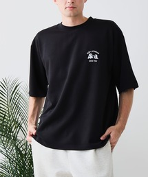 【BLUE STANDARD/ブルースタンダード】【ひんやり涼しい接触冷感】COOLスムース 部分刺繍Tシャツ リラックスフィット オーバーサイズ スムース素材 ネコ オバケ なめらか きれいめ