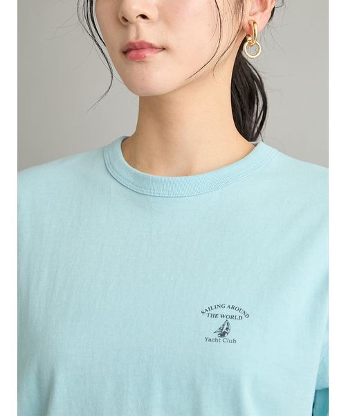 Mila Owen(ミラオーウェン)の「SAILING CLUBグラフィックTシャツ(Tシャツ/カットソー・レディース・ネイビー/ホワイト/ライトブルー・F)」の12枚目の写真