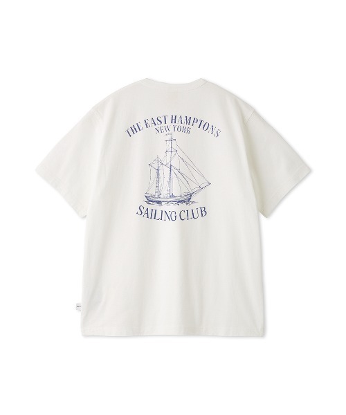 Mila Owen(ミラオーウェン)の「SAILING CLUBグラフィックTシャツ(Tシャツ/カットソー・レディース・ネイビー/ホワイト/ライトブルー・F)」の5枚目の写真