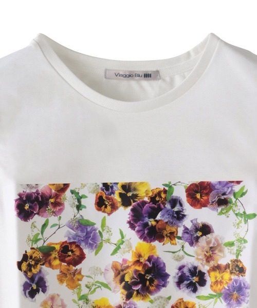 Viaggio Blu(ビアッジョブルー)の「【KEITA KAWASAKI × Viaggio Bluコラボ】袖チュールプリントTシャツ(Tシャツ/カットソー・レディース・ホワイト系その他・L)」の20枚目の写真