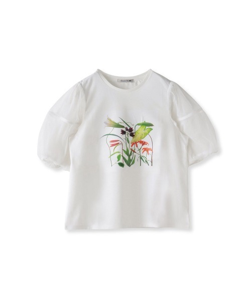 Viaggio Blu(ビアッジョブルー)の「【KEITA KAWASAKI × Viaggio Bluコラボ】袖チュールプリントTシャツ(Tシャツ/カットソー・レディース・ホワイト系その他・L)」の21枚目の写真